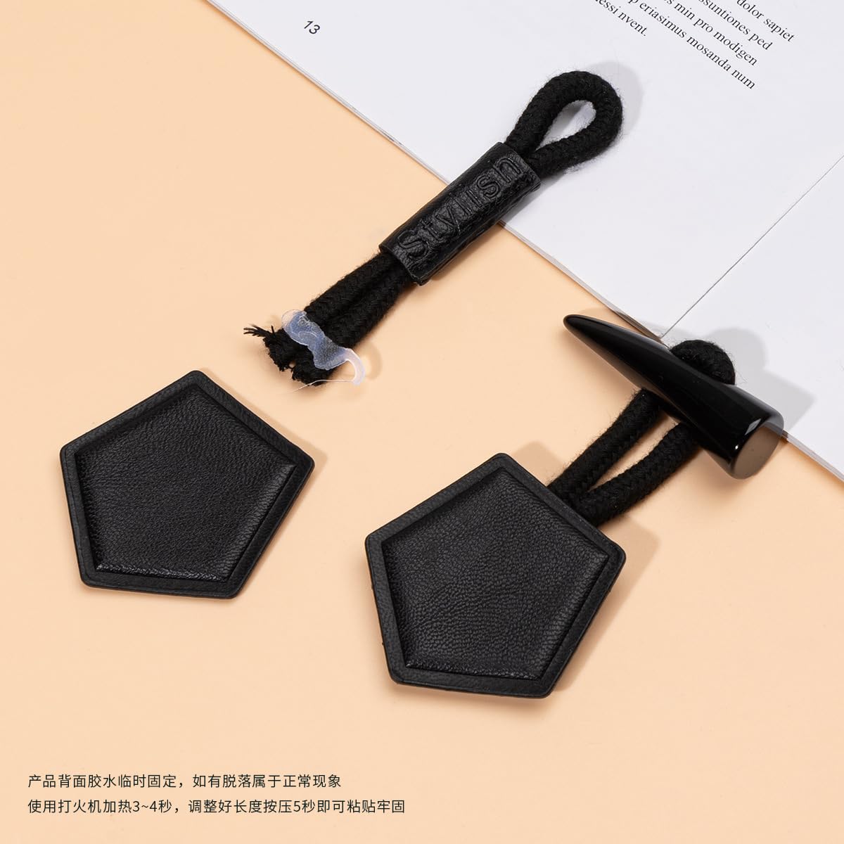 Bottoni a levetta in pelle, Bottoni In Resina In Pelle 2 Fori 19,5 CM for Cappotti Nero Marrone Confezione Da O 10 Paia(Coffee Color,About 19.5CM long 10 pair)