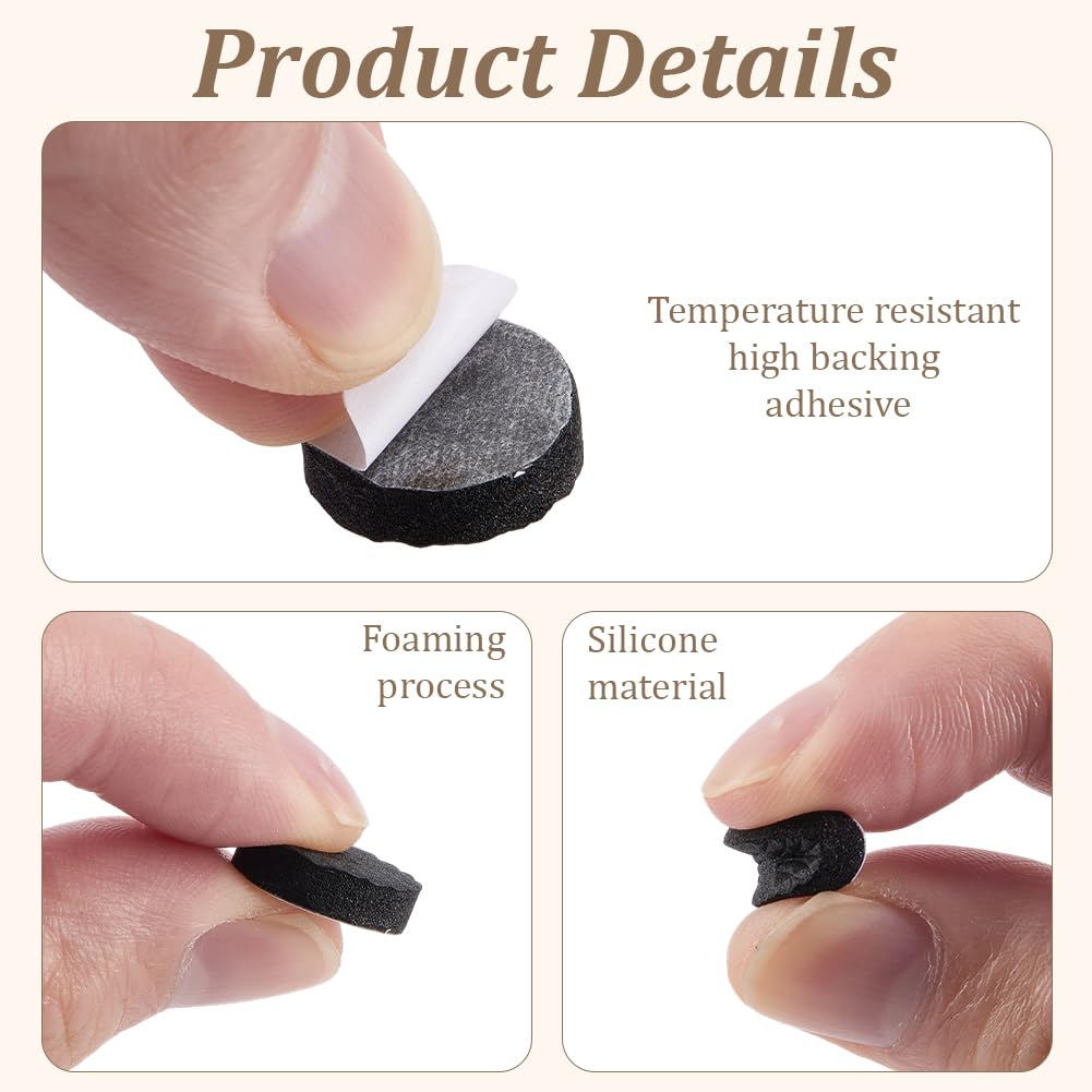 craspire 150 pièce de Coussinets en Mousse Auto Cicatrisants pour Ports D'Injection Ronds Adhésifs Noirs de 15mm pour Couvercles de Bocaux de Culture de Champignons Coussinets et Bouchons pour Sacs