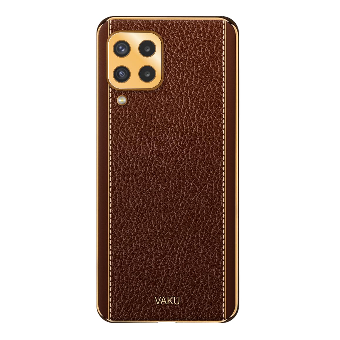 Vaku Luxos® Luxemberg Back Cover Case for Samsung Galaxy M53 5G with Leather Pattern Design Gold Electroplated Soft TPU Cover Shockproof Protective Case - Brown (B0CH4QPLMN) Amazon Price History, Amazon Price Tracker