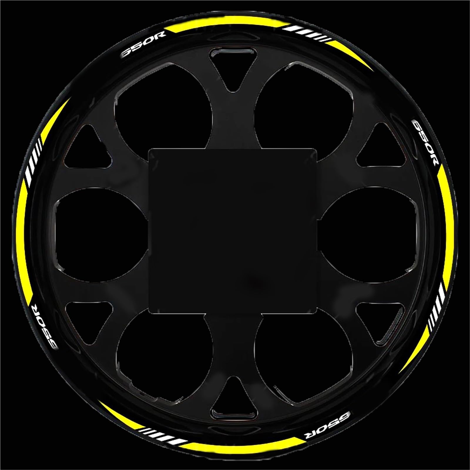 Rjkzx Yellow Decorative Stickers Motorcycle Accessories Hub Decals Rim Tape For H-Onda Cb650r Cb 650 R Tire Decal Wheel Sticker Reflective(Yellow)