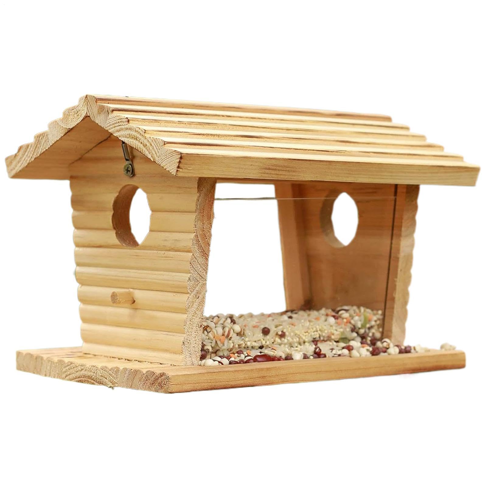 Mangiatoia per Uccelli Decorazione da Giardino Rustica Resistente alle | Casetta Porta Cibo per Uccelli per Giardino Terrazzo Cortile Fringuelli