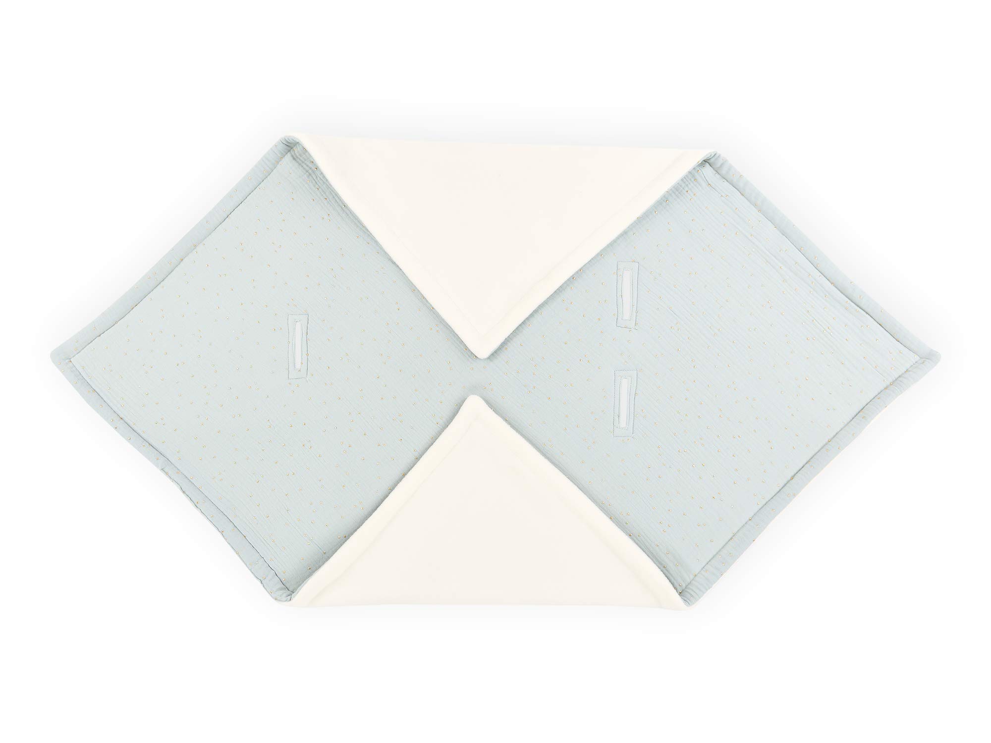 KraftKids Manta para capazo de muselina con lunares dorados sobre verde, 100 x 100 cm