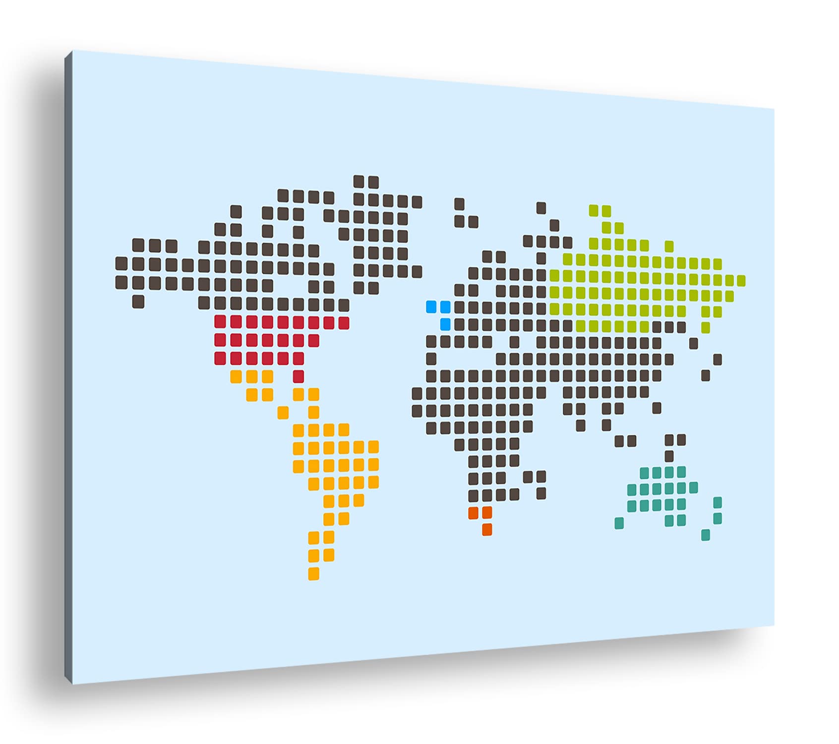 Carte du monde en points - Format : 80 x 60 cm - Impression numérique de qualité supérieure - Pas d'affiche ou d'affiche.