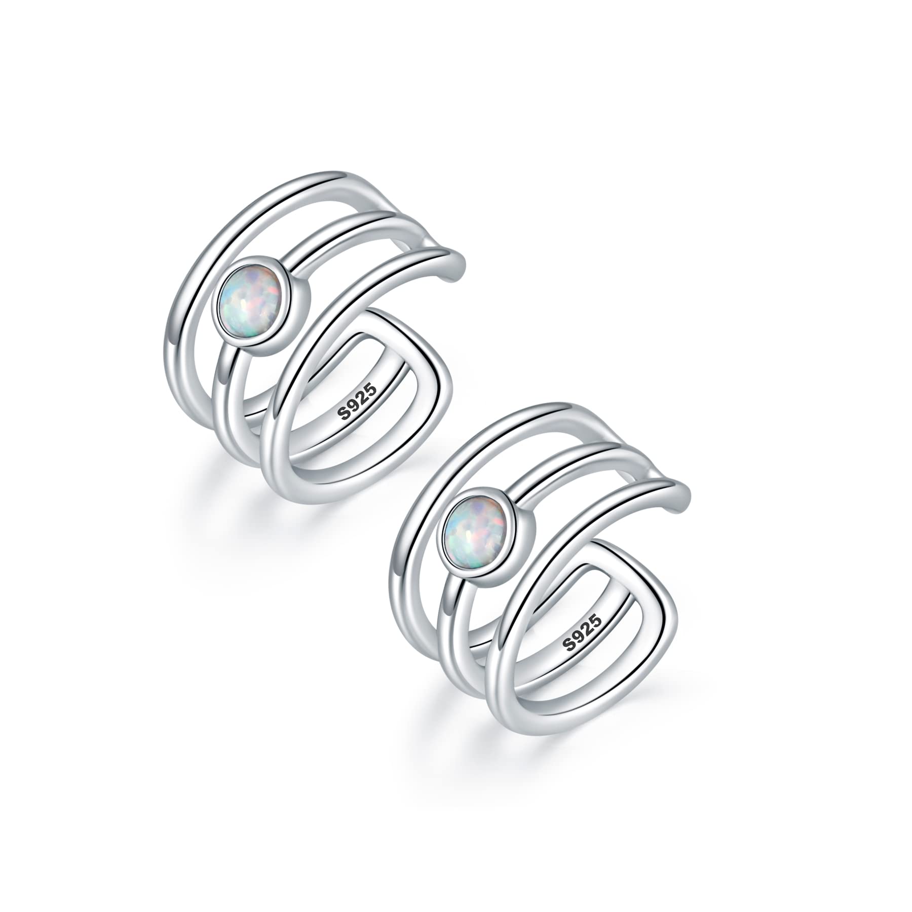 CHIC &amp; ARTSY 925 Sterling Silver Ear Cuffs for Women, Non Piercing Clip On Cartilage Cuffs, Adjustable Fake Conch &amp; Helix Earrings, Gold Plated &amp; Oxidized Various Styles