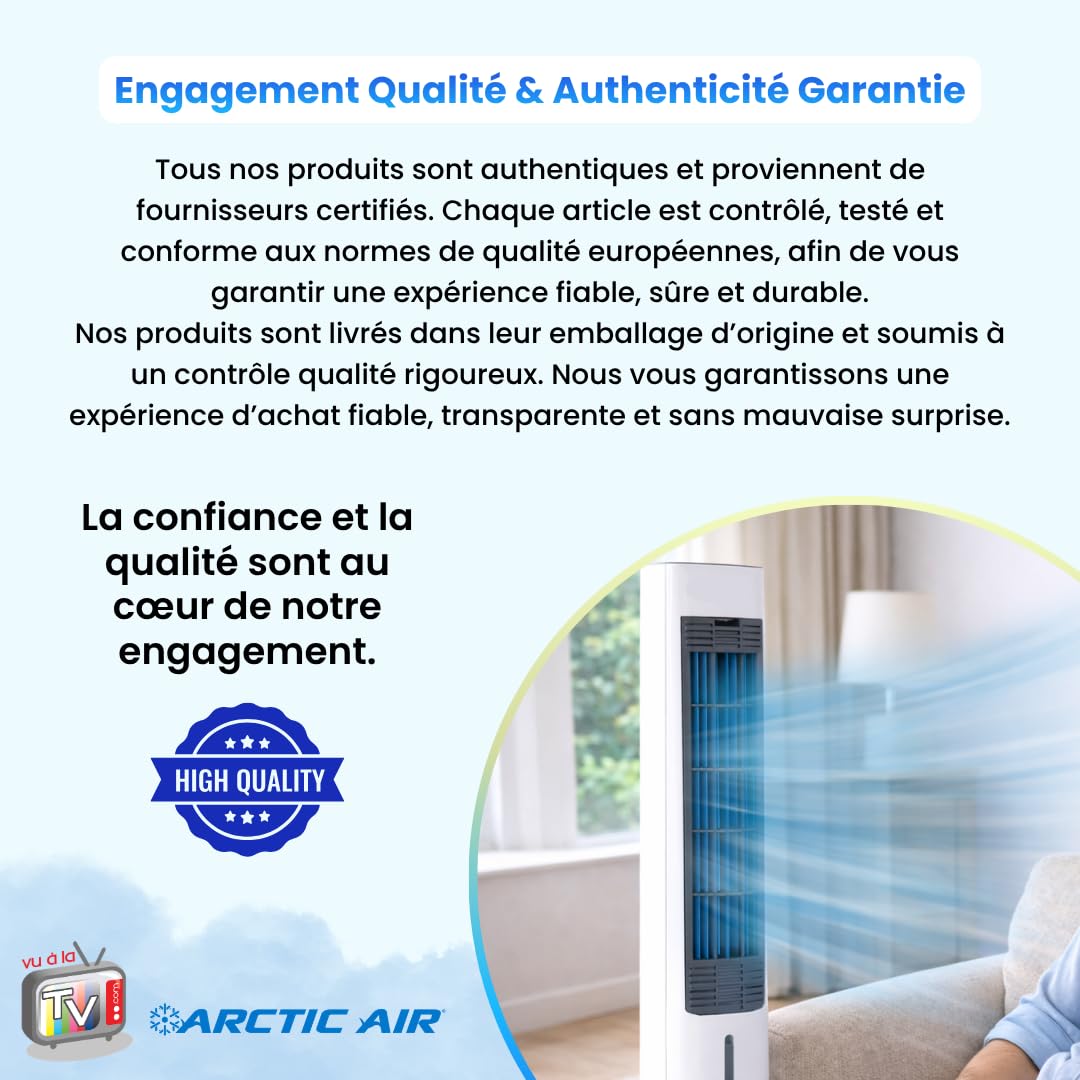 VENTEO - Rafraichisseur d'Air Colonne | Ventilateur Portable | Climatiseur mobile pour Intérieur | Oscillant 170° | Réservoir Grande Autonomie | Air Frais Purifié | Silencieux pour Chambre Salon
