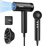 Hair Dryer, 110,000 RPM High-Speed Fast Drying Blow Dryer, 500 Million Ionic Lightweight Hairdryer with Diffuser, Magnetic Nozzle, 4 Temps & 3 Speeds, Low Noise for Women & Men (Black)
