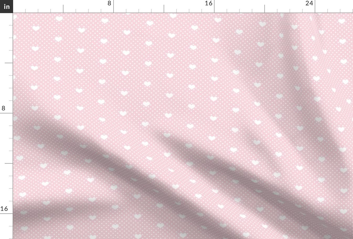 Spoonflower Fabric - Polka Dots Heart Rose Pink Nursery Printed on Minky Fabric by The Yard - Sewing Baby Blankets Quilt Backing Plush