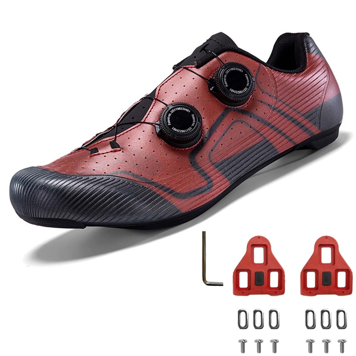 Scarpe da Ciclismo da Uomo Scarpe Bici da Strada | Scarpe da Equitazione Compatibile con Look Delta Blocco Pedale, Leggero, traspirabili, Antiscivolo, Interni, triathlon