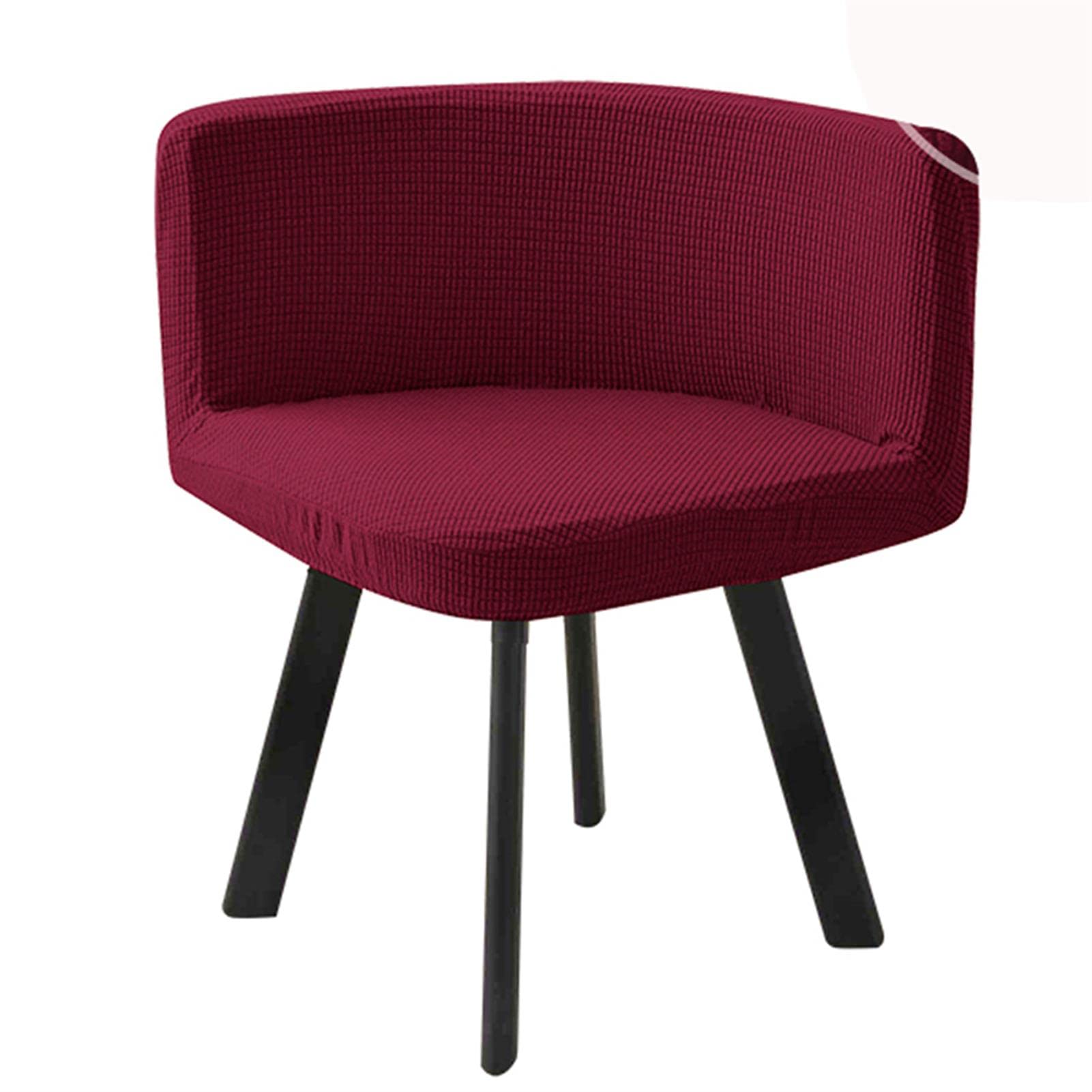 XGANGM Curved Dining Room Chair Slipcovers Cover with Semicircle Back Stretch Office Chair Cover Set of 1/2/4 Living Room Accent Triangle Chair Protector Desk Chair Slipcover,Red wine,4PCS