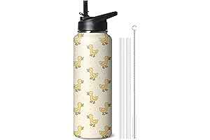 40oz Duck Water Bottle: Stainless Steel Cup with Straw