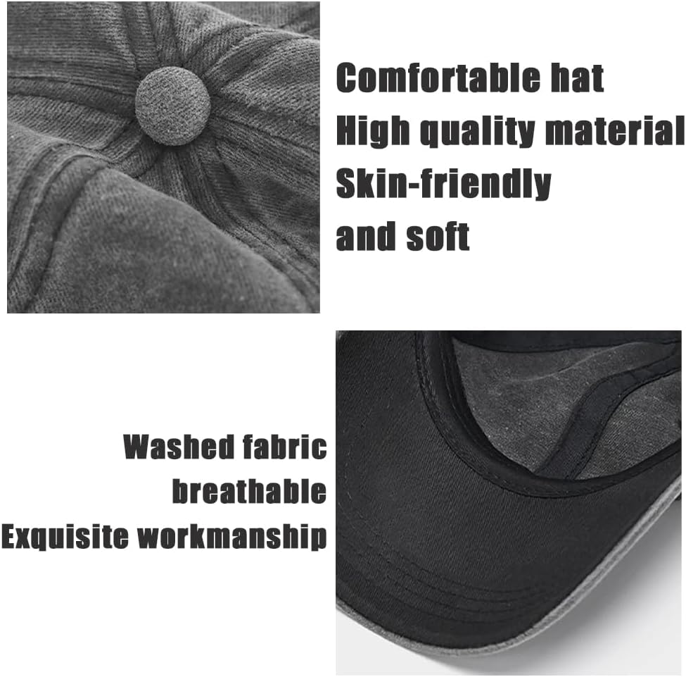 Vintage Baseball Cap for Men Women UPF50+ Washed Cotton Low Profile Adjustable Distressed Golf Dad Hat - Image 6