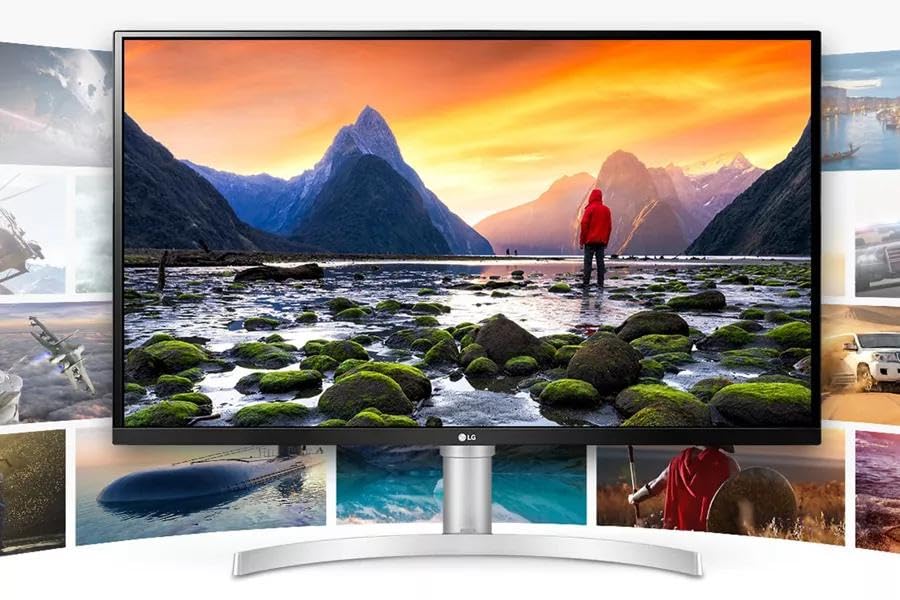 Image of LG 32 inch 4K UHD Monitor, 60Hz IPS HDR 10, AMD FreeSync, 99% sRGB, 100 x 100 mm VESA, Tilt /Height Adjustable Stand, 1 x DisplayPort, 2 x HDMI, Black