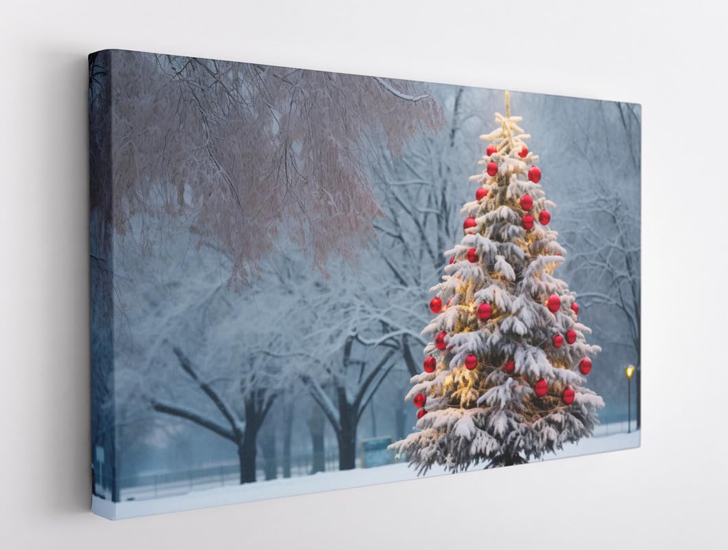 BPA® Christmas Tree In The Park Canvas For Home And Office Décor (31x40)