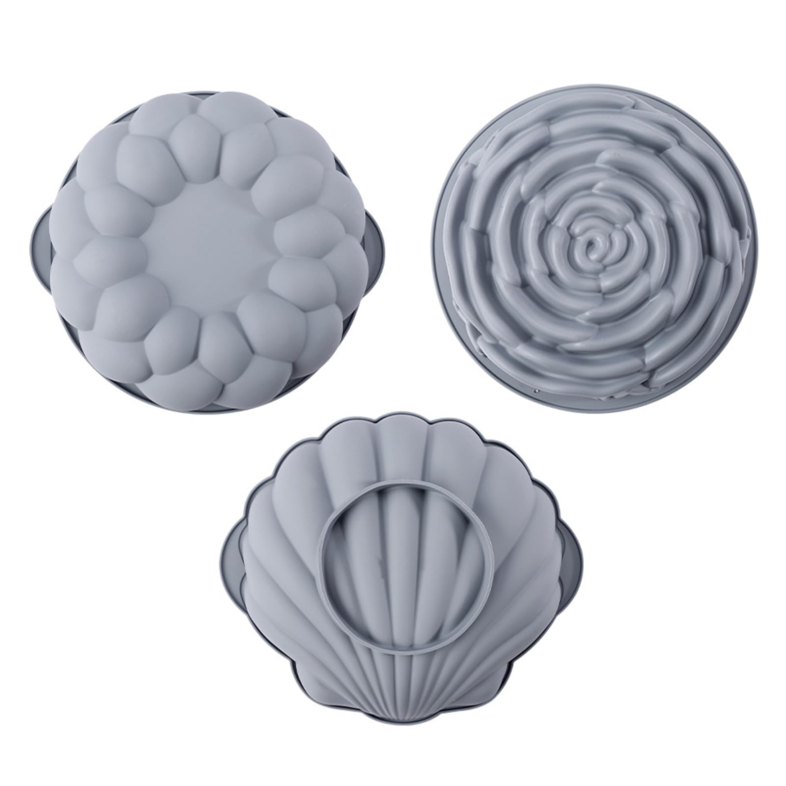Kalttoy Grey Cylindrical Coil Mousses Cake Mold Food Grade Silicone Chocolate Dessert Baking Family Gathering Bakeware Oven Safe Baking Accessories