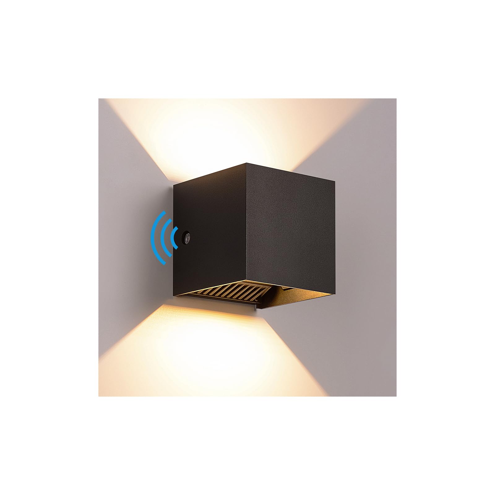 Dusk to Dawn Outdoor Wall Lights, 4.7" 20W 3000K LED Aluminum Waterproof Sensor Exterior Light Fixtures Wall Mount, Outdoor Wall Lamp Sconce, Porch Light, Matte Black