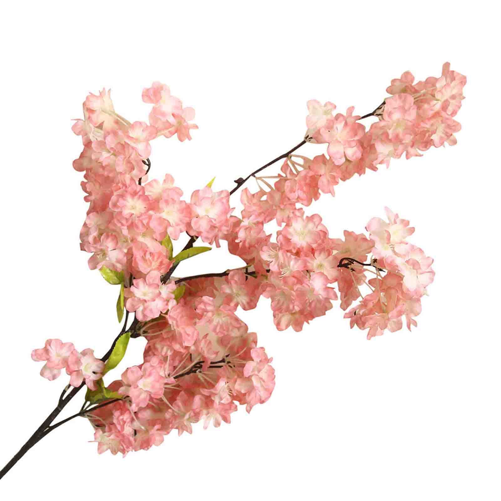 Cherry Blossom Branches, Long Stem Artificial Cherry Blossom Tree Fake Flowers Faux Branches for Wedding Home Decor, 40.9in Simulated Flower Stem and Leaf