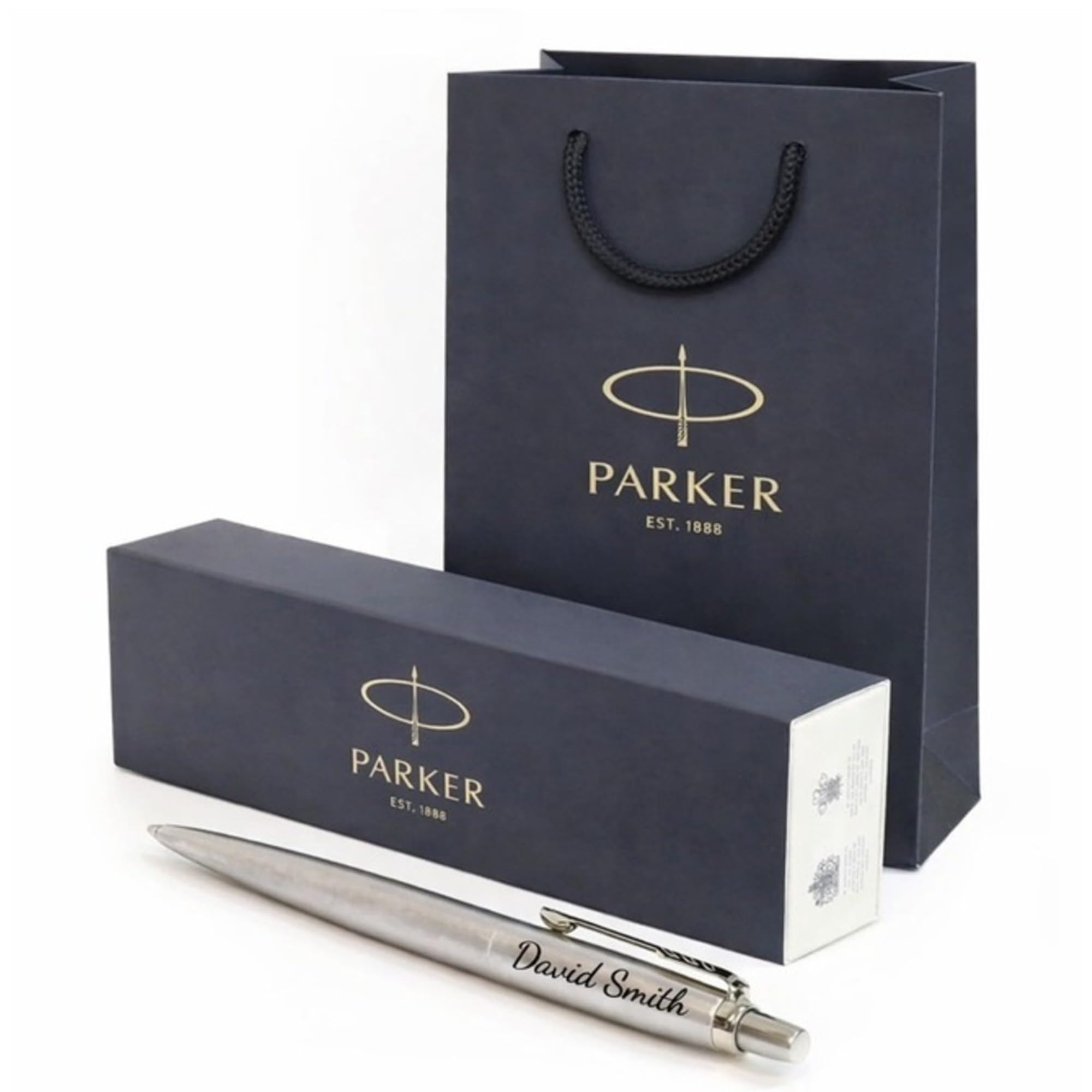 Customised Parker Jotter Ballpoint Pen - Custom Engraved Parker Pen | Luxury Executive Gift for Fathers Day, Graduation, Retirement | Corporate Office Pens with Logo or Name