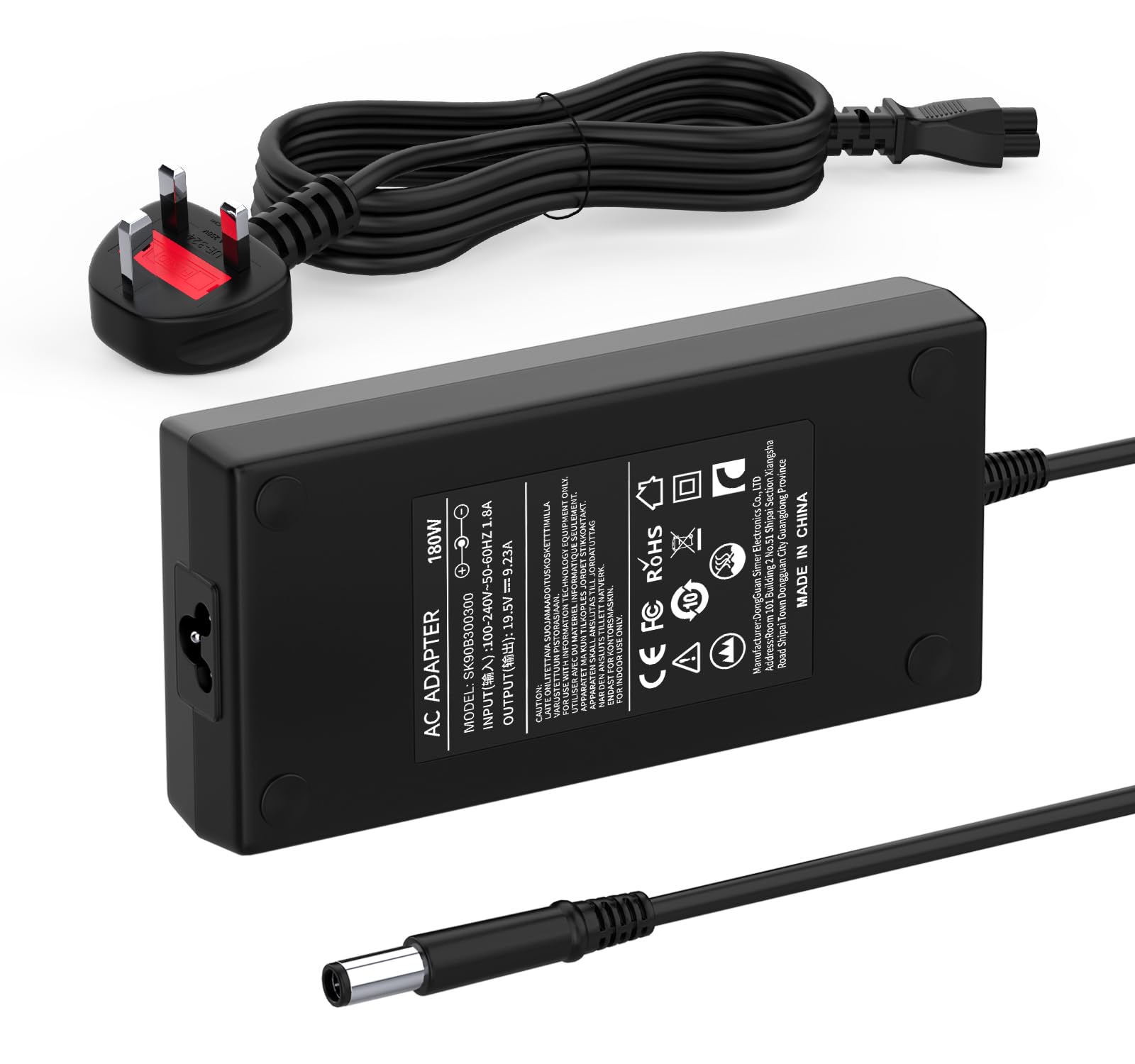 180W Laptop Charger Compatible with Dell Precision 7510 7520 7530 7540 7550, Alienware G7 G5 G3 15 17 7588 7590 7790 5587 5590 3579 3779 DA180PM111 FA180PM111 Gaming Power Adapter Supply