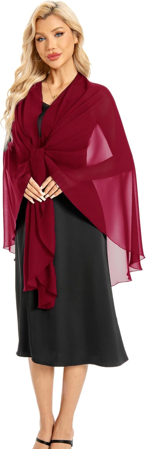 Women's Shawls and Wraps for Evening Dress Chiffon Scarf Soft Elegant Pashmina Wedding Bridal Scarve - Image 5
