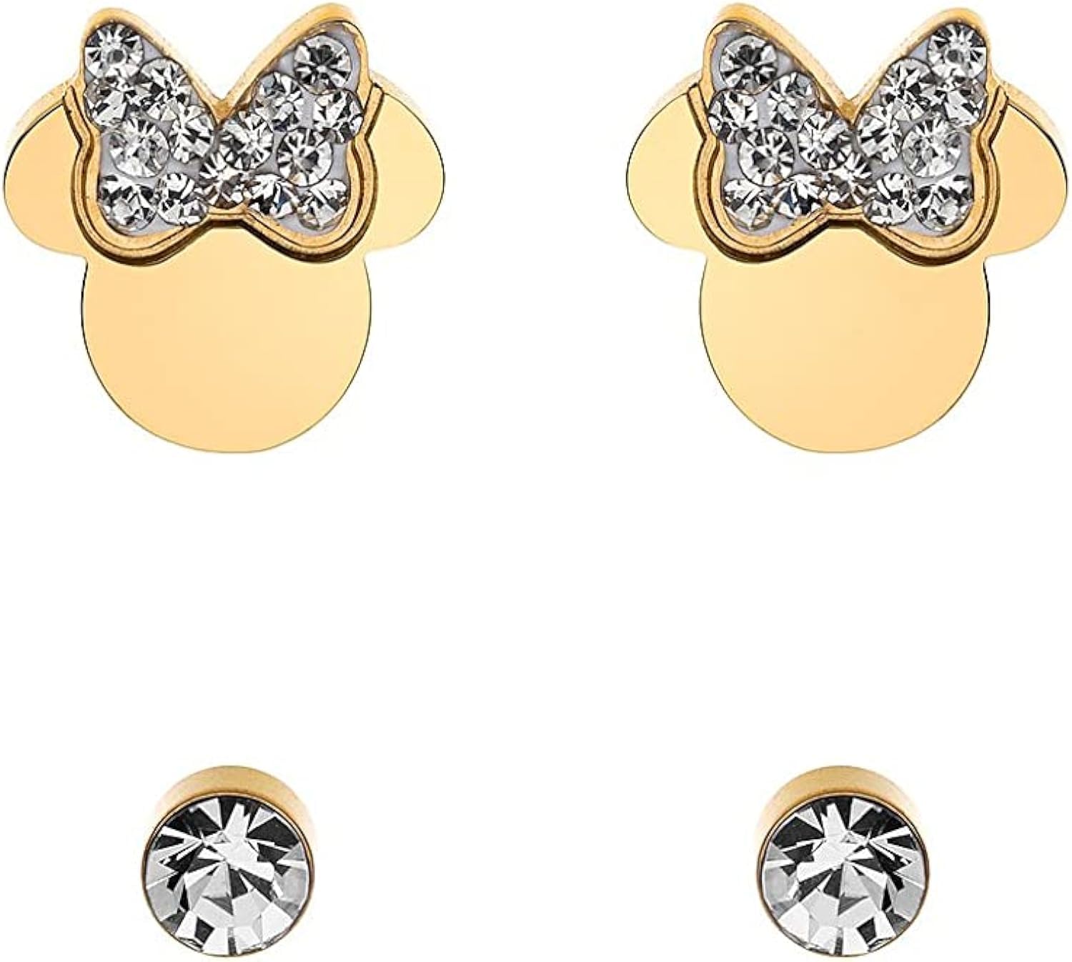 Disney Pendientes infantiles de acero inoxidable con cristal 32021129