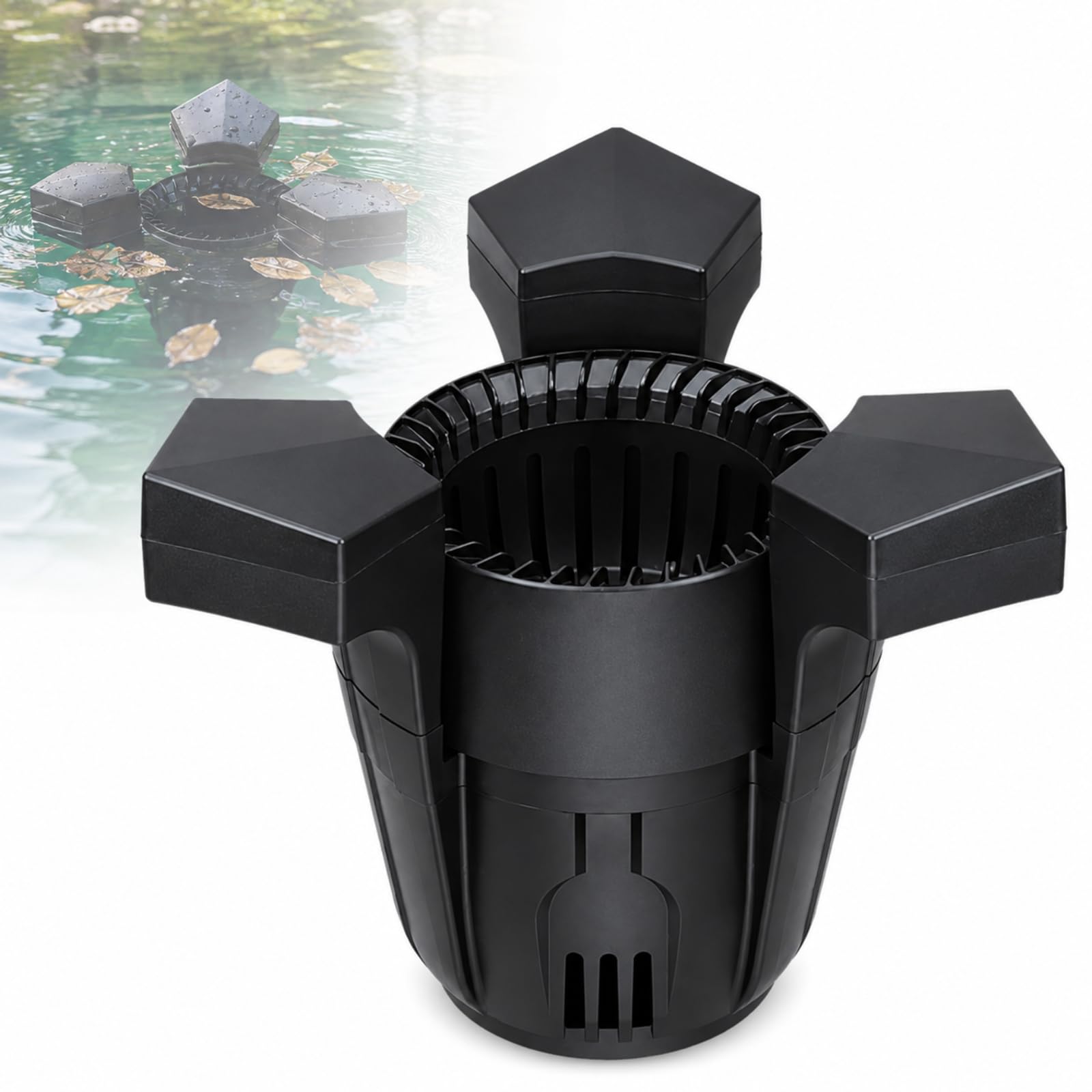 Skimmer Galleggiante per Laghetto, Skimmer Galleggiante Ad Aspirazione con Pompa, Pulizia più Semplice del Laghetto con Cestello per Foglie per Laghetti da Giardino E Fontane