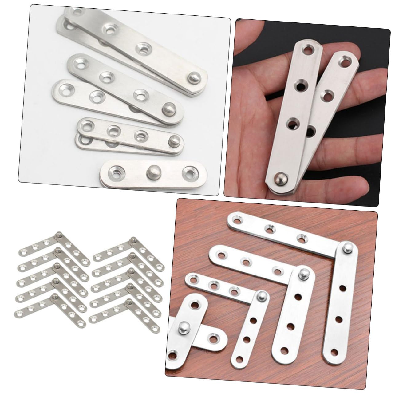 10pezzi Cerniere per Porte in Acciaio Inox Pz per Armadi e Finestre Montaggio Semplice Rotazione Gradi Design Nascosto Elegante