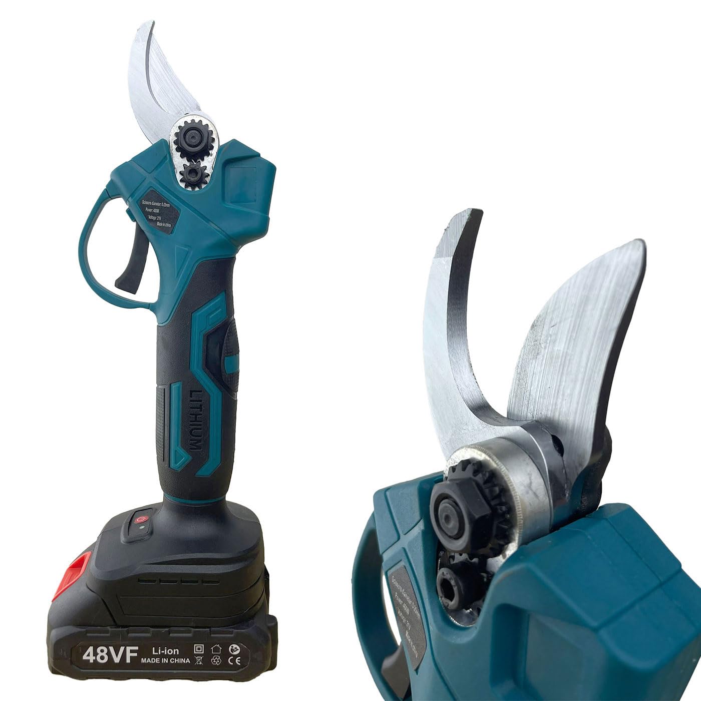 Forbici Potatura a Batteria Taglio 25mm con 2 Batterie da 48V, Cesoie Professionali portatile Elettriche con 2 Batterie Li-ion, e Comoda Valigetta ASSISTENZA IMMEDIATA