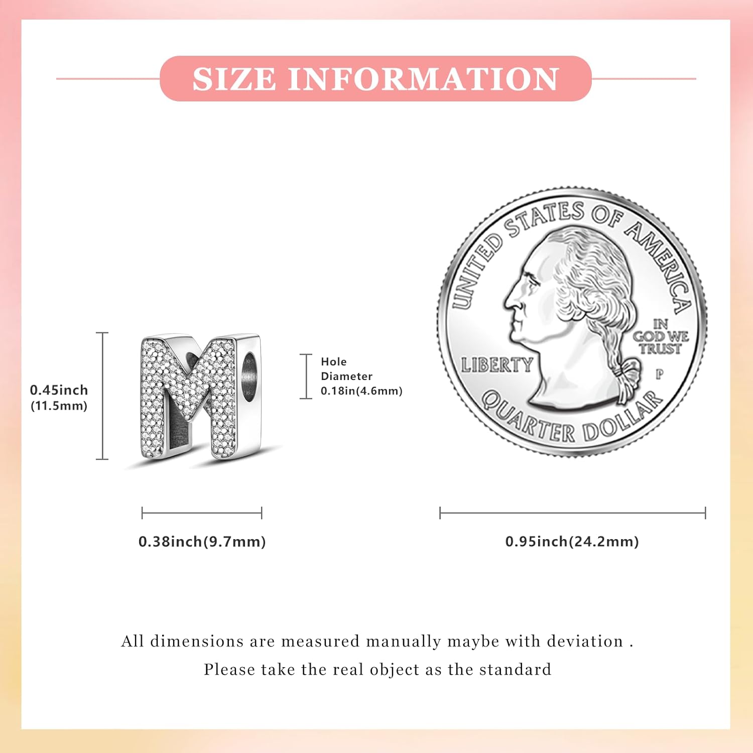 PARCOM Letter Charms Fits Pandora Bracelets S925 Sterling Silver Initial Charms for Bracelets Alphabet A-Z Letters Bead Bracelets Necklace Pendent with Cubic Zirconia for Women Birthday Ceremony DIY Jewelry - Image 6