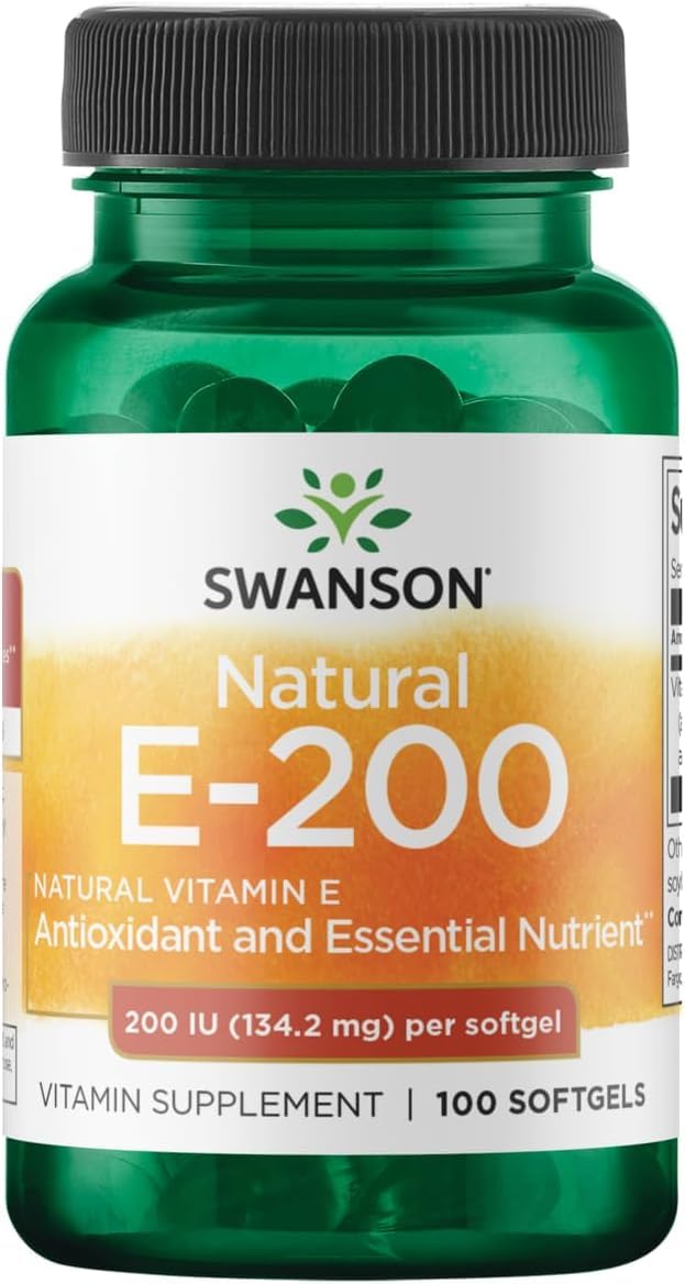 Swanson Natural Vitamin E, Heart and Tissue Support, 200 IU, 100 Softgels