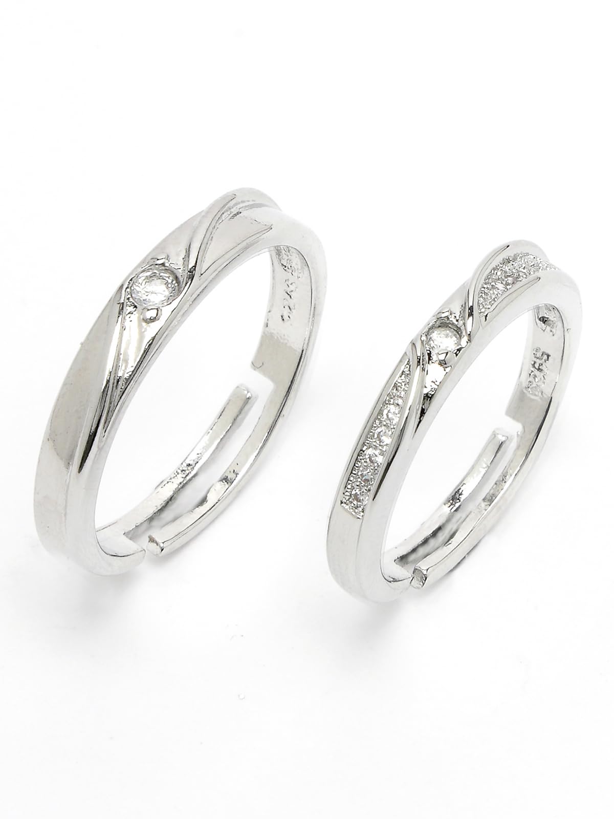 Scintillare By Sukkhi Charming Rhodium Plated Silver American diamond solitaire Couple Promise Stylish Finger Ring for Men & Women |Rings for Girls|Valentines Day Gifts Collection|CR106606 (B0CQFVW9MS) Amazon Price History, Amazon Price Tracker
