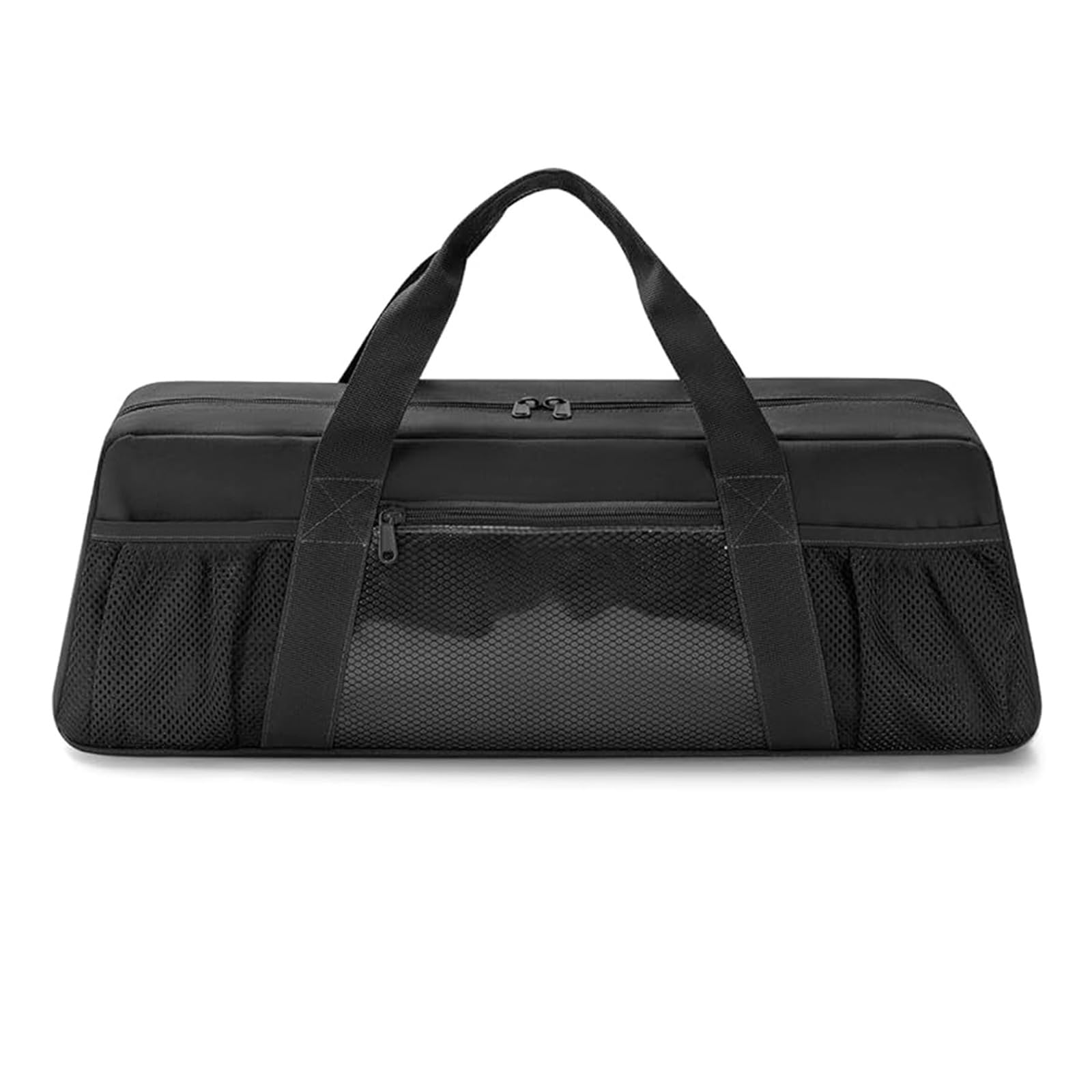 hogtnd BBQ Grill Carry Bag with Clear Mesh Compartments for Convenient Storage of BBQ Utensils Outdoor