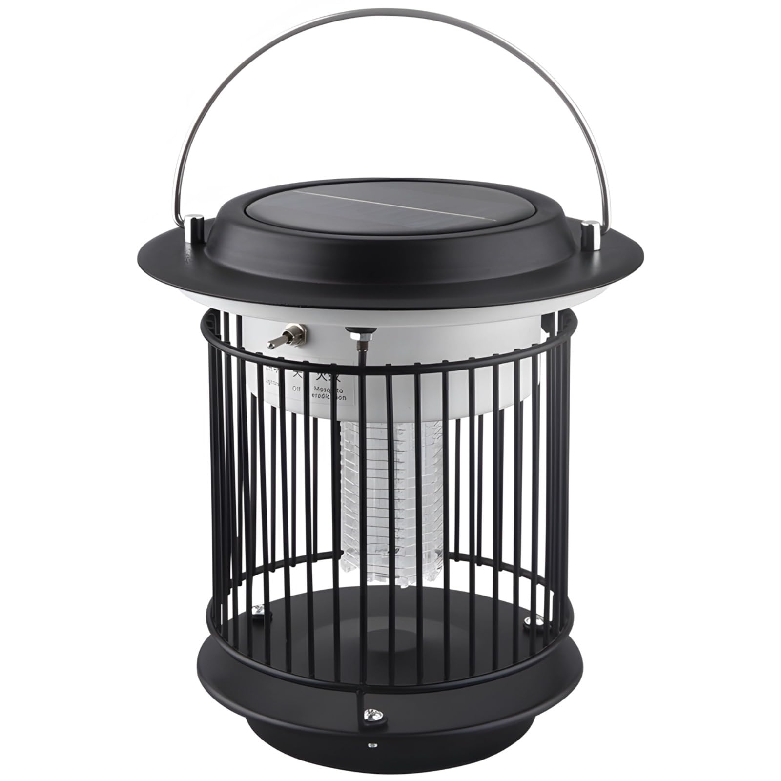 Matamosquitos solar para exteriores, de acero inoxidable, recargable por energía solar y USB, batería de 3 días, trampa segura para insectos para jardín y patio