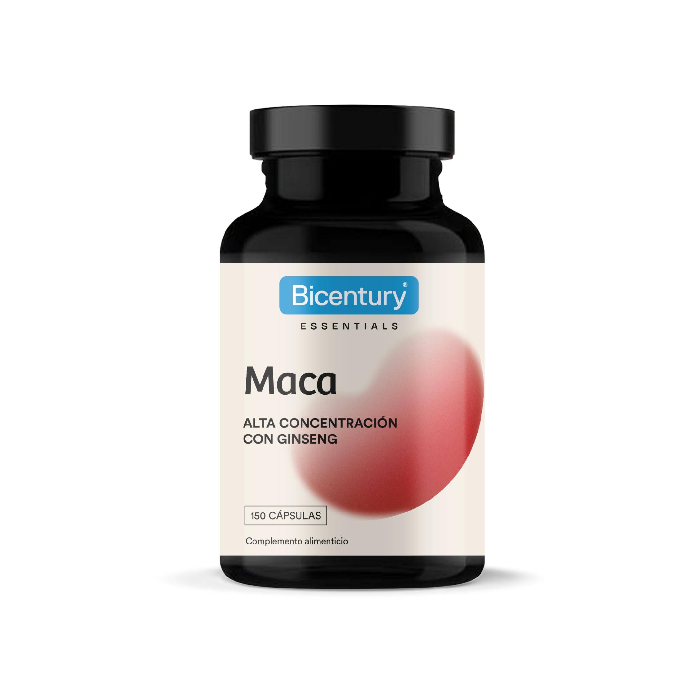 Bicentury Maca – Complemento alimenticio Energizante con 5000mg de Maca y 1250mg de Ginseng – 150 Cápsulas, 1 cápsula al día, Sin Gluten ni Lactosa, Vegano
