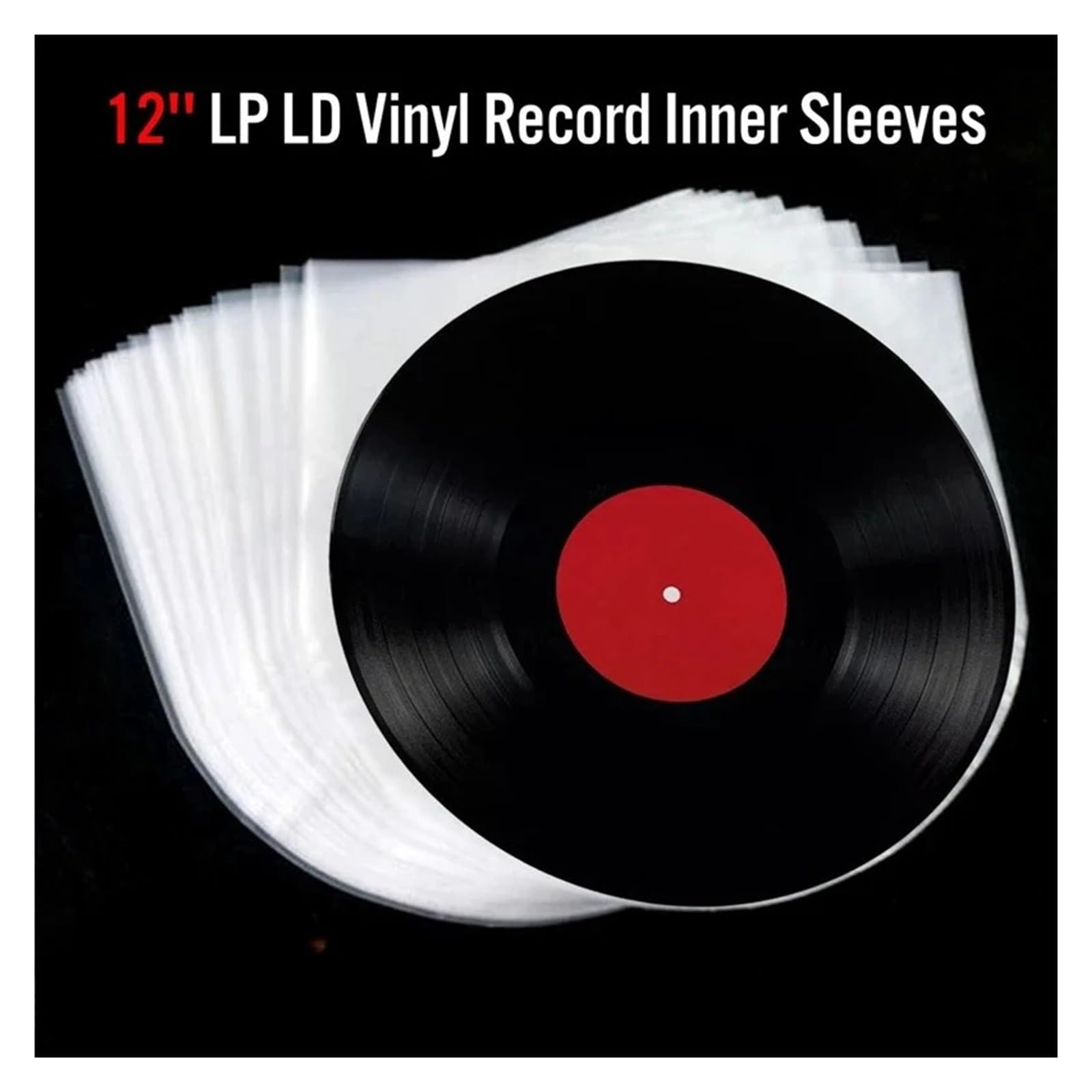 Copertine Interne per Dischi in Vinile 15/50 Pezzi Buste for Dischi da 12 Pollici for LP LD for in Vinile Maniche Interne Copertura Protettiva in plastica Trasparente(Transparent 50PCS)