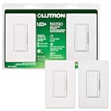 Maestro LED+ Dimmer Switch Kit for dimmable LED, Halogen and Incandescent Bulbs, Single-Pole or Multi-Location, MACL-153MRHW-WHC, White