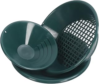 APEXORIGIN 3PCS Gold Panning Kit, Green Gold Pan Equipment, Panning and Sifting Pan Professional Tools and Accessories for...