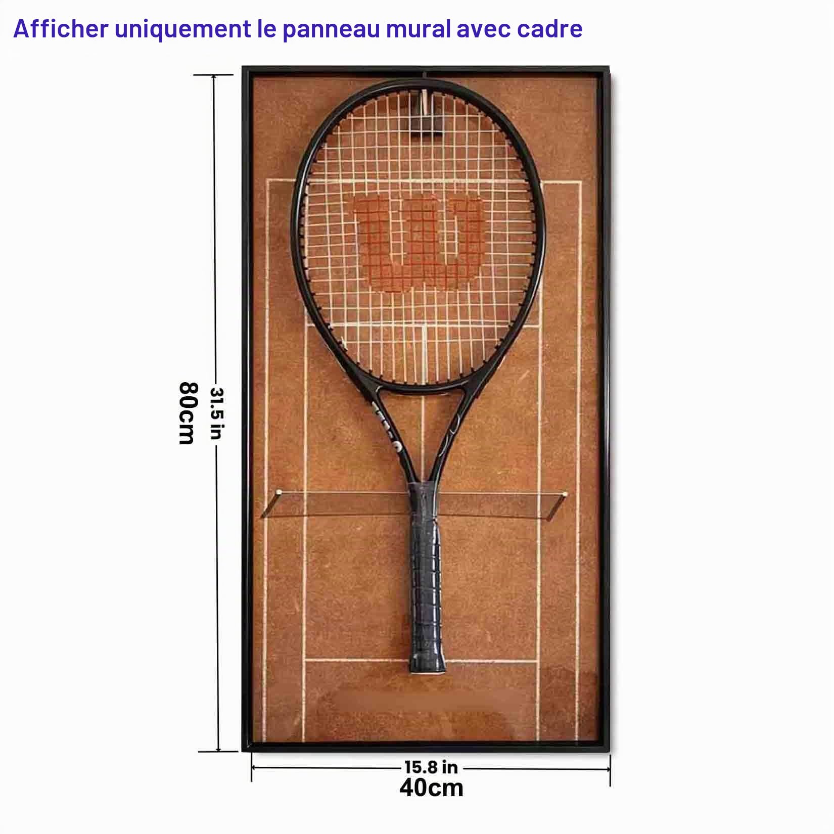 Support de Rangement Mural pour Raquettes de Raquettes de Tennis- Support Vertical Mural Decoration Salon Tennis - Décoration Murale - Cadeau(40x80cm)(C)