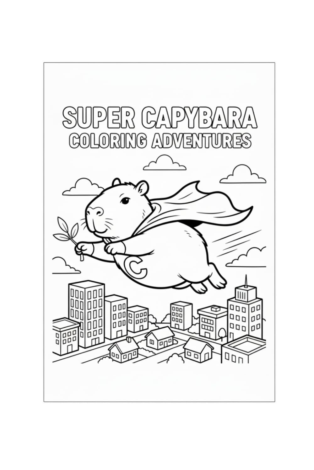 Super Capybara Coloring Book: A Cute and Fun Superhero Capybara Coloring Book for Kids