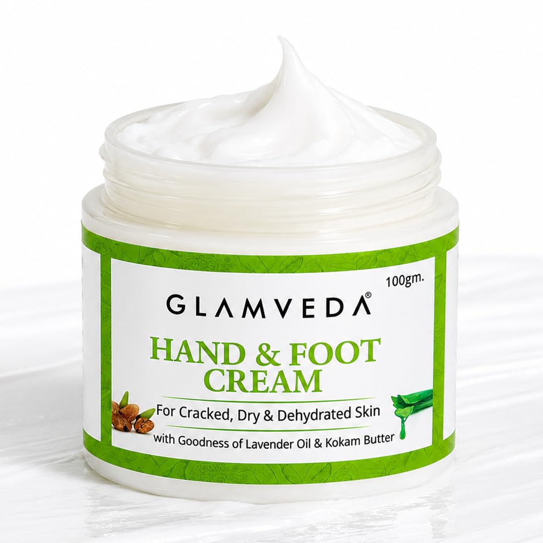 Glamveda Hand & Foot Ayurvedic Crack Cream 100 GM For Dry, Rough & Crack Heels & Elbow, Paraben Free| Alomond Oil, Aloevera & Mango Butter| Deeply Moisturizes & Repairs|-image-7