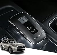 Vista 54 de Great-luck Funda Protectora de Perilla de Palanca de Cambios Automática de Cuero Genuino con Moldura, Accesorios Interiores Personalizados