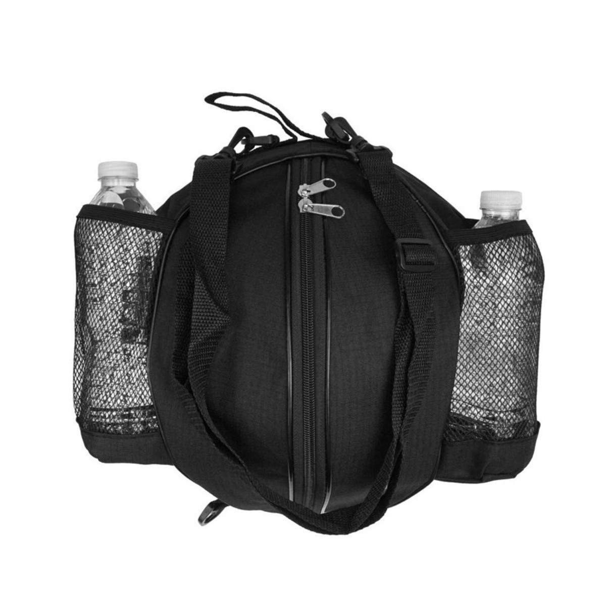 JZK Bolsa Bandolera Baloncesto Voleibol Fútbol Bolsillos Laterales Red Botella Agua Negra