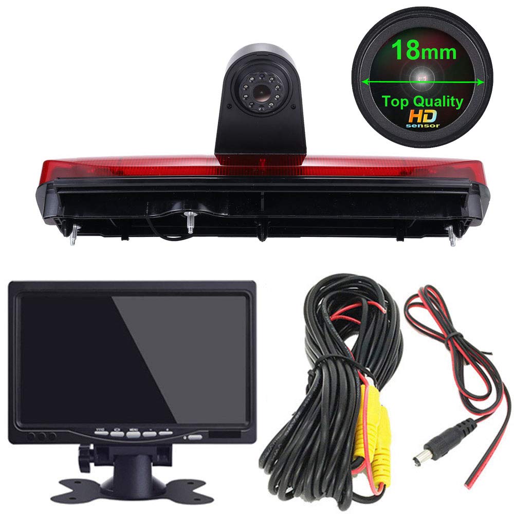 1280 x 720 pikseli, 1000 TV Lines Auto Top Mount Third 3. Hamulec światła hamowania, kamera cofania do Ford Transit Connect 2014-2017 Transporter Business MPV SUV Bus + 7" Auto Reverse Monitor