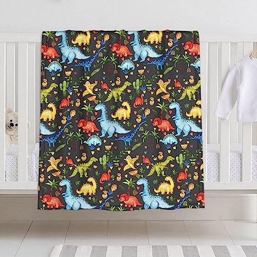 Baby Blanket for Girls Boys Dinosaur Baby Blanket with Swaddle Blanket for Toddlers Infants Kids Shower Newborns Nursery Stroller Crib Decor Throw Birthday Gift