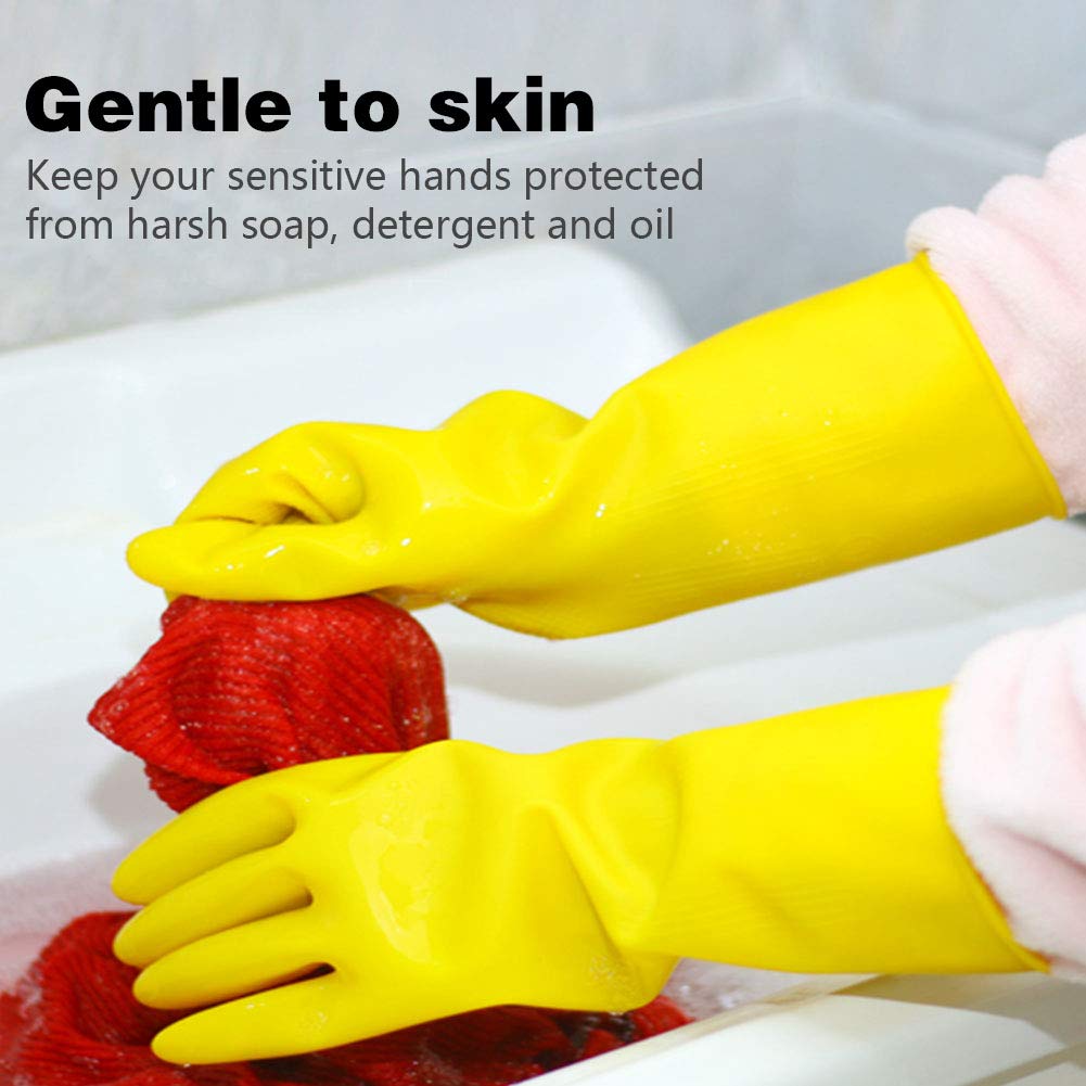Holoras 3 Pairs Reusable Rubber Gloves - Household Kitchen, Dishwashing, Gardening, Painting-625800