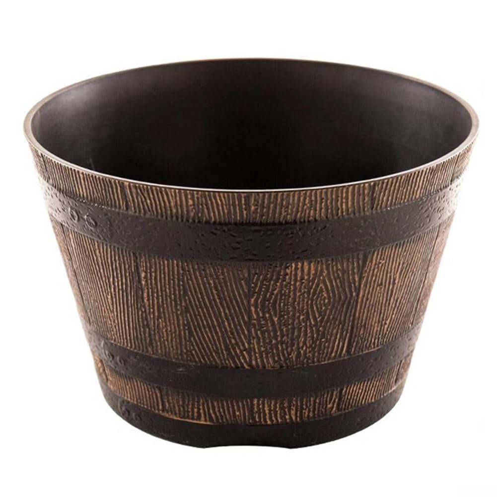 Pot de fleurs en résine de 31cm jardinière ronde pour petites plantes et herbes