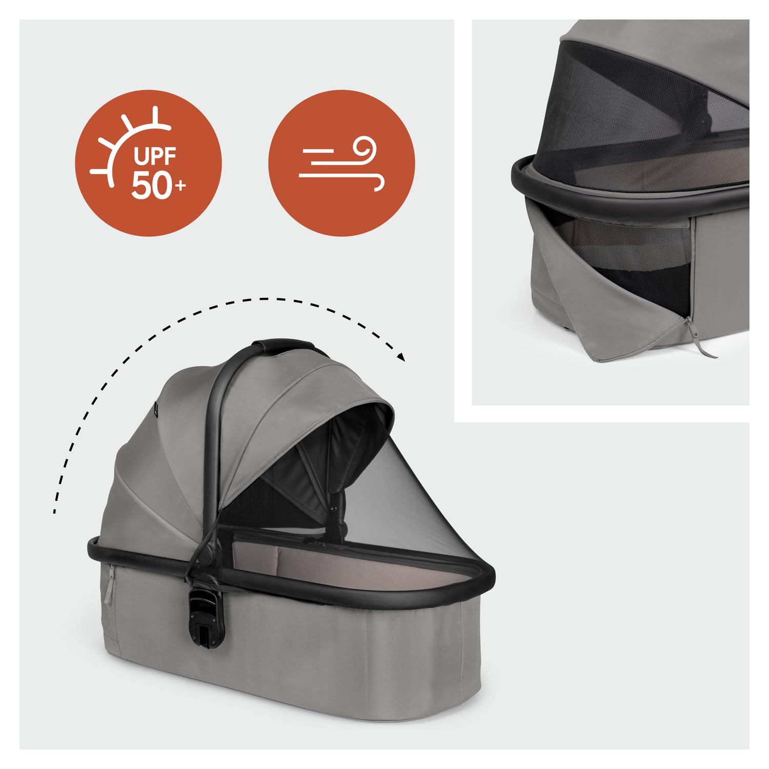 hauck Nacelle Bébé pour Poussette Double Grow N Care Dark Grey