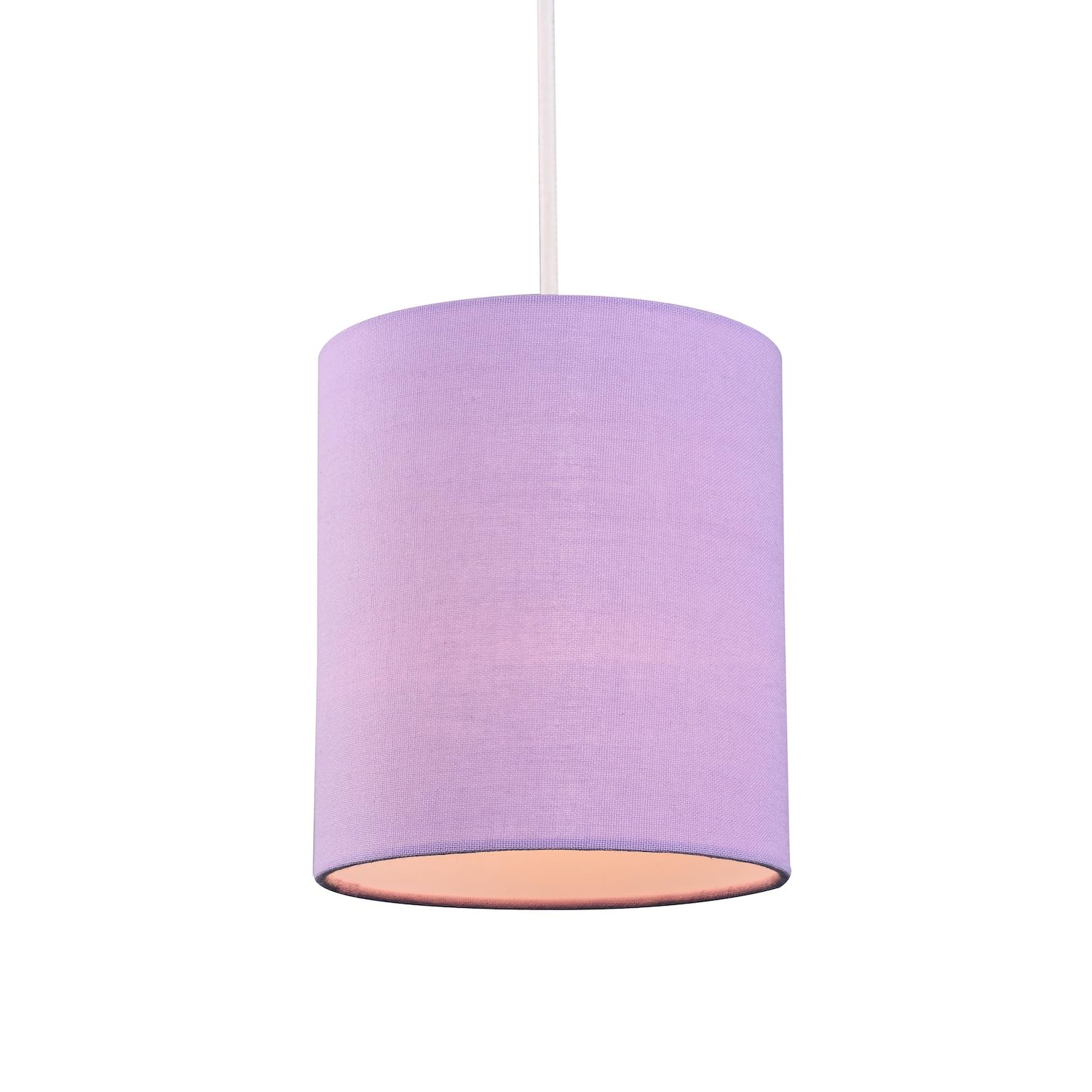 Contemporary and Elegant Soft Lilac Linen Fabric Cylinder Lamp Shade for Wall Ceiling or Table - 18cm High 40w Maximum Suitable for The Home or Business by Happy Homewares — view 2