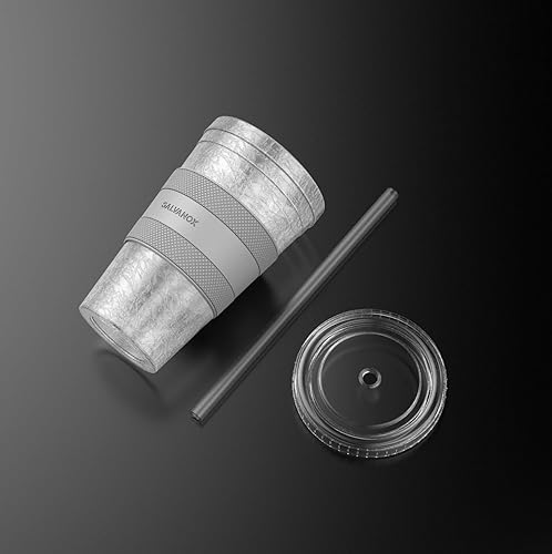 Miniatura 6 de GALVANOX Taza de café helado congelable con tapa y popote (20 onzas), vaso térmico reutilizable con funda de agarre (verde)