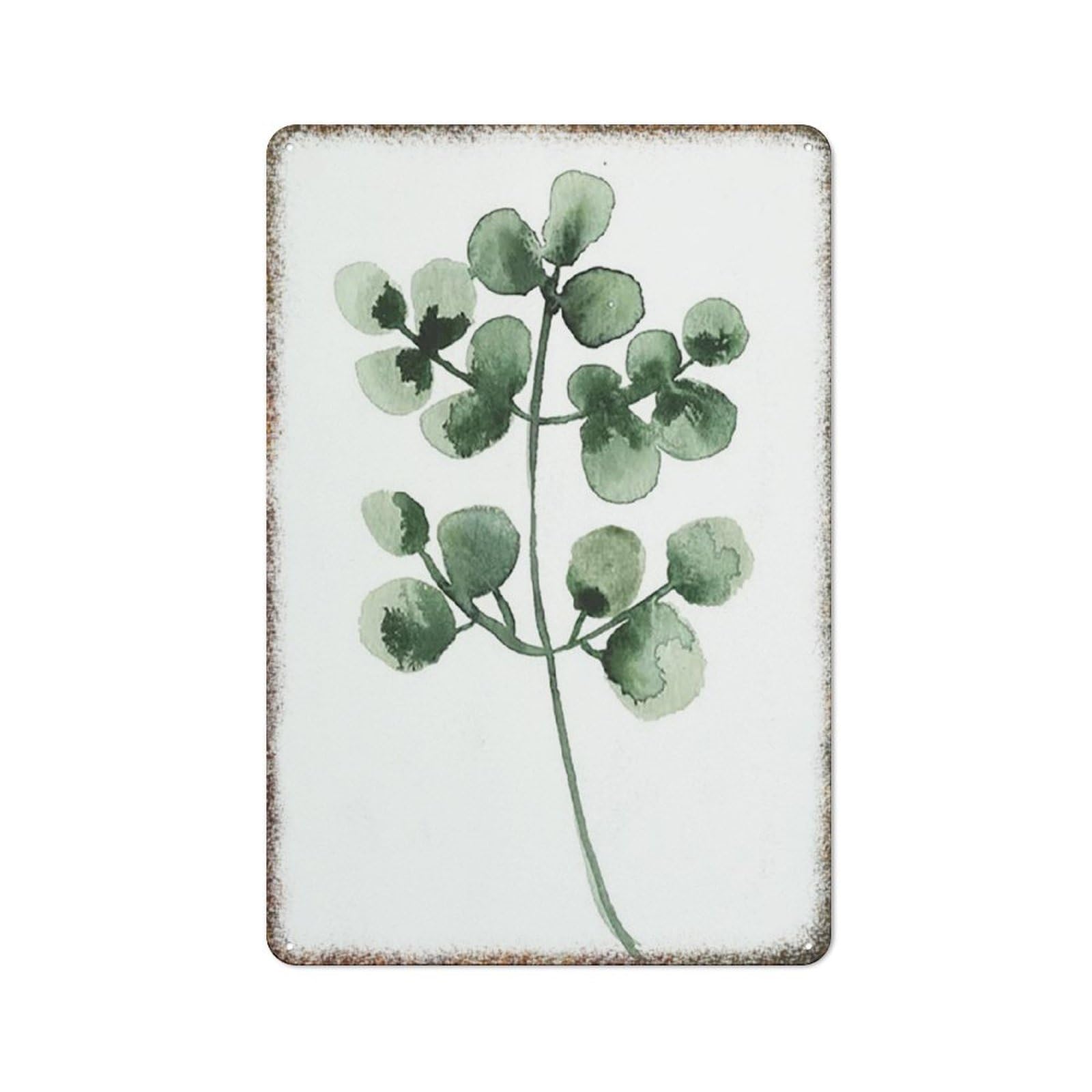 Eucalyptus Leaves Watercolor Rustic Home Garden Wall Decor 8x12 inch