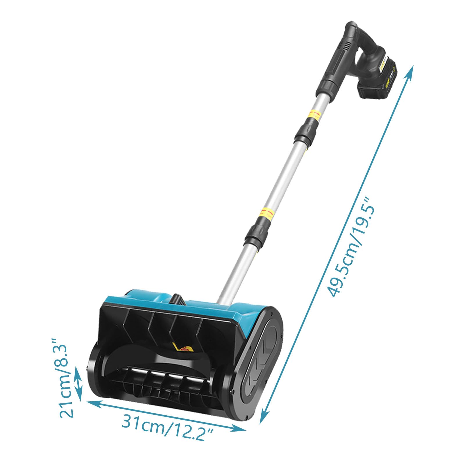 Pala sgommaneve elettrica Senza Fili con gittata di Cinque Metri e Mezzo, direzione Regolabile, per vialetti e terrazzi 2Battery